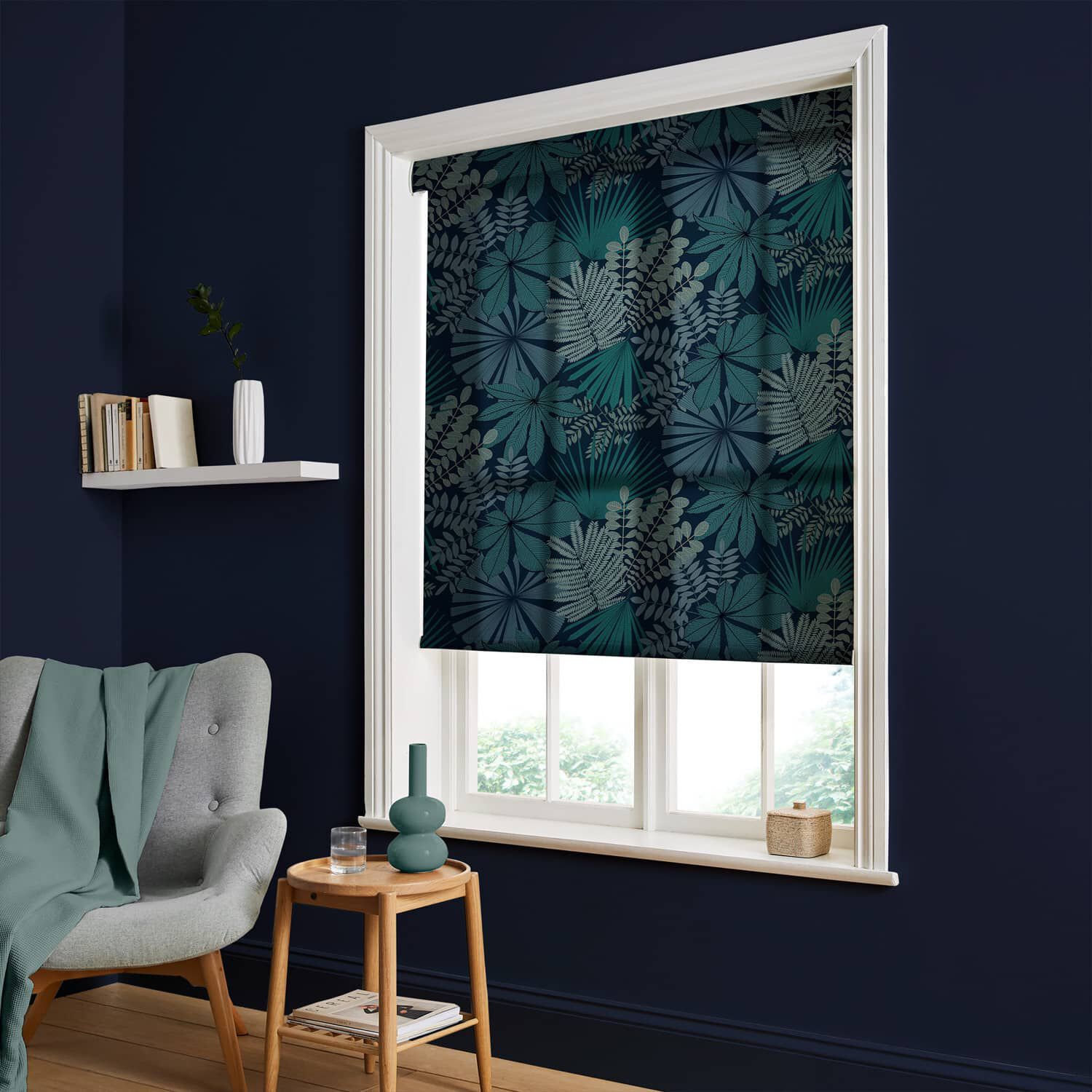 Bohemia Teal Roller Blind