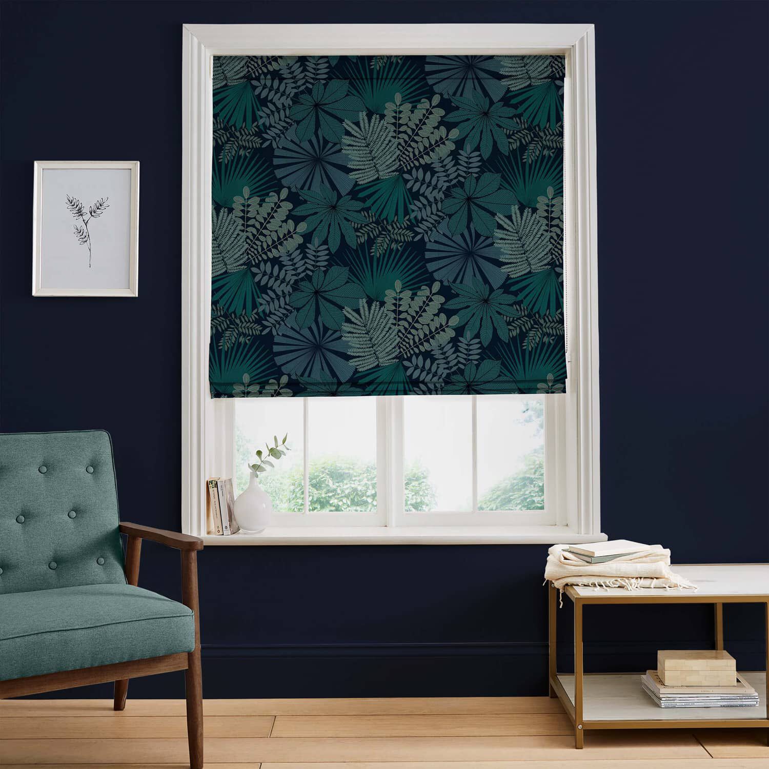 Bohemia Teal Roman Blind