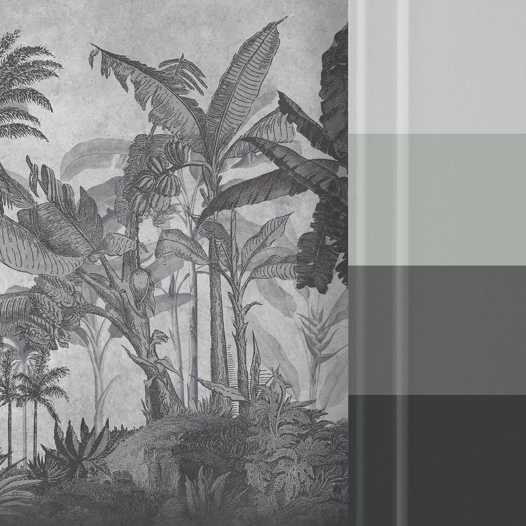 Vintage Jungle Grey Bespoke Mural