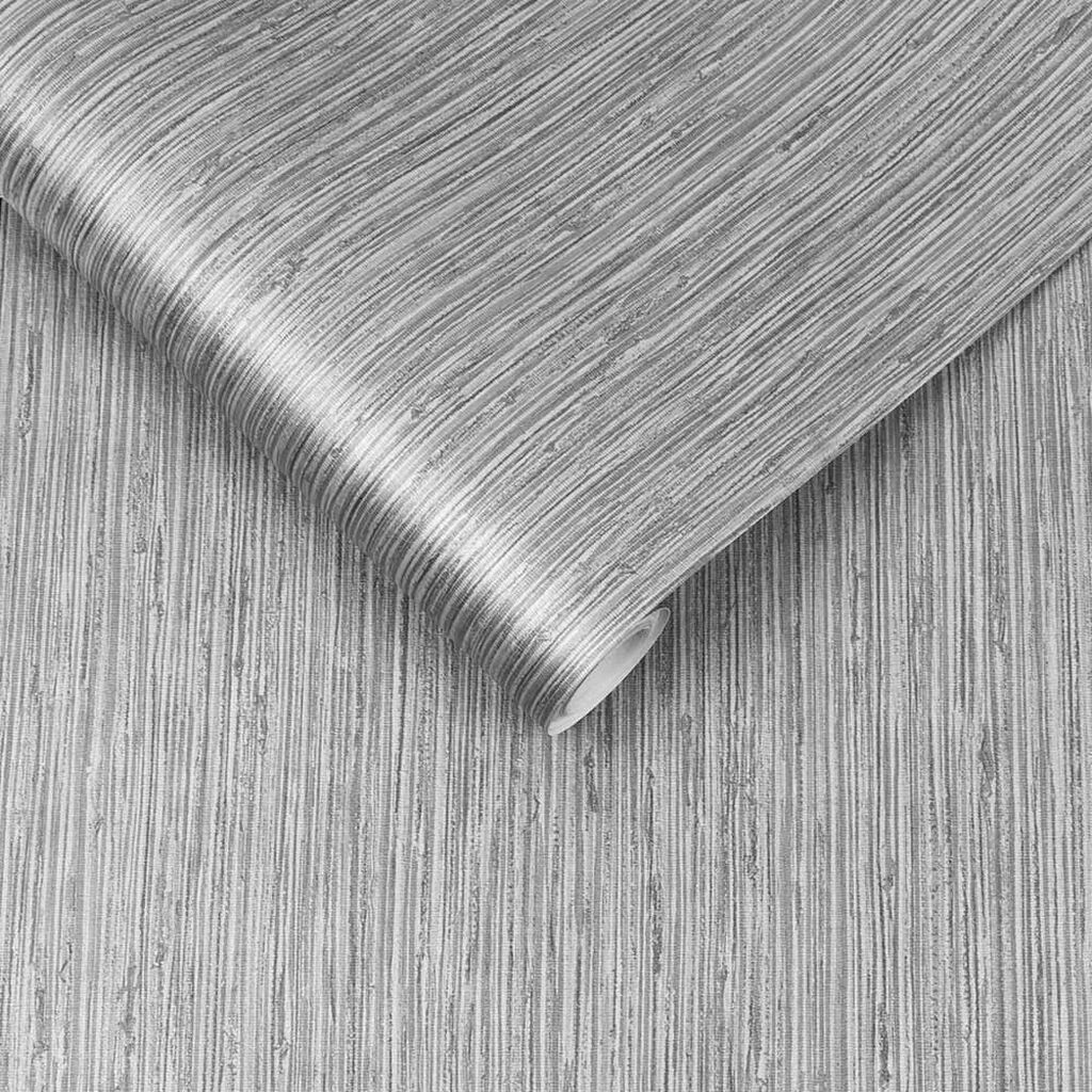 Grasscloth Texture Grey Wallpaper