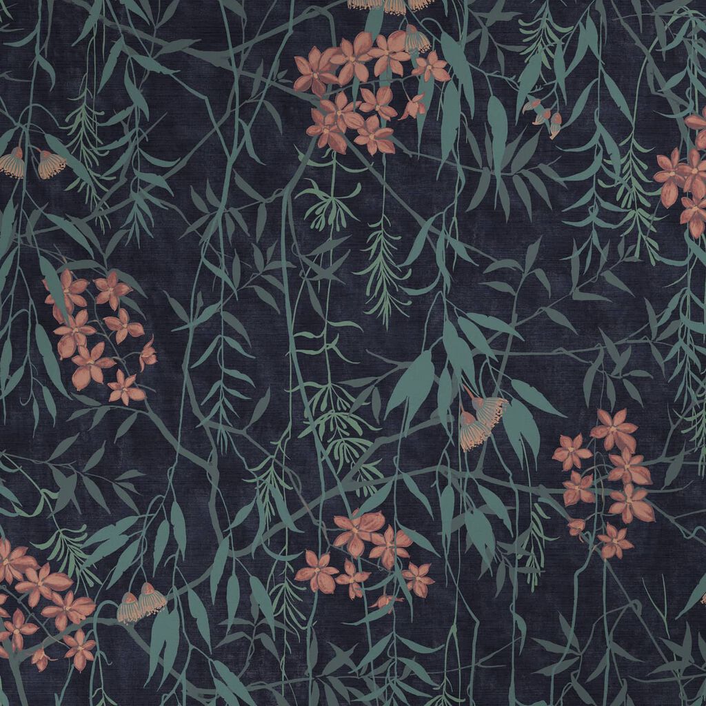 Obassia Silk Midnight Wallpaper