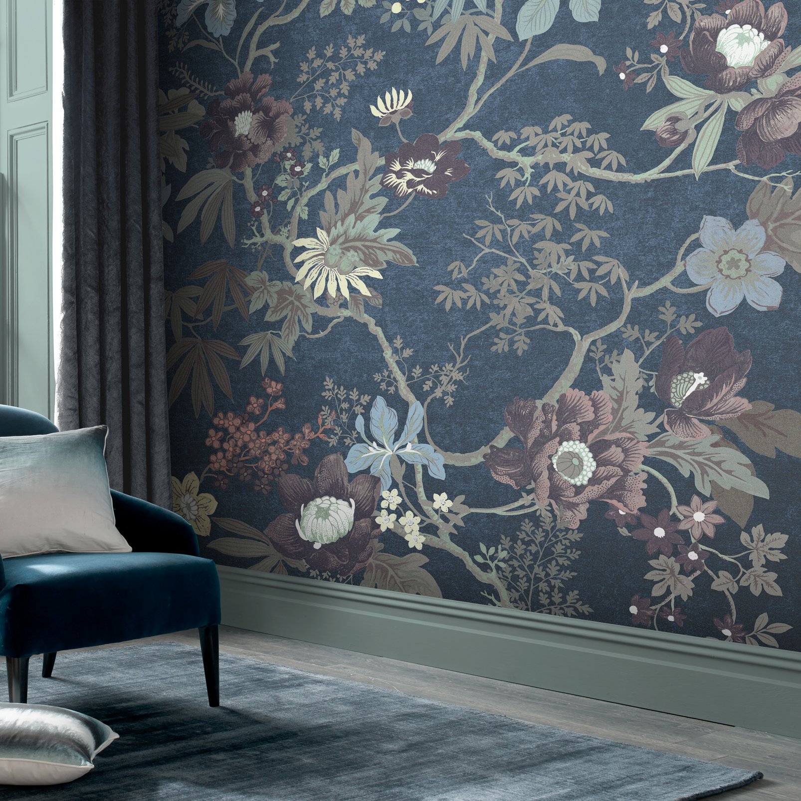 Kimono Teal Bespoke Mural - 111734_ROOMSET_02.jpg