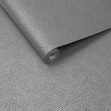 Chevron Texture Silver Wallpaper