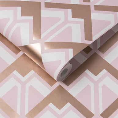 Beau Pink & Rose Gold Wallpaper