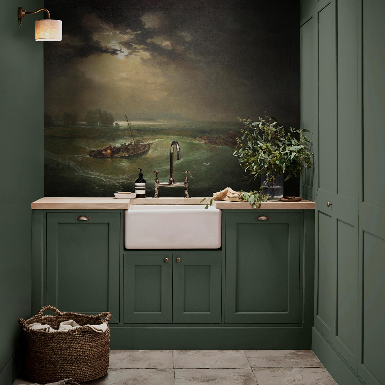 Black, Fishermen at Sea Bespoke Mural by Tate