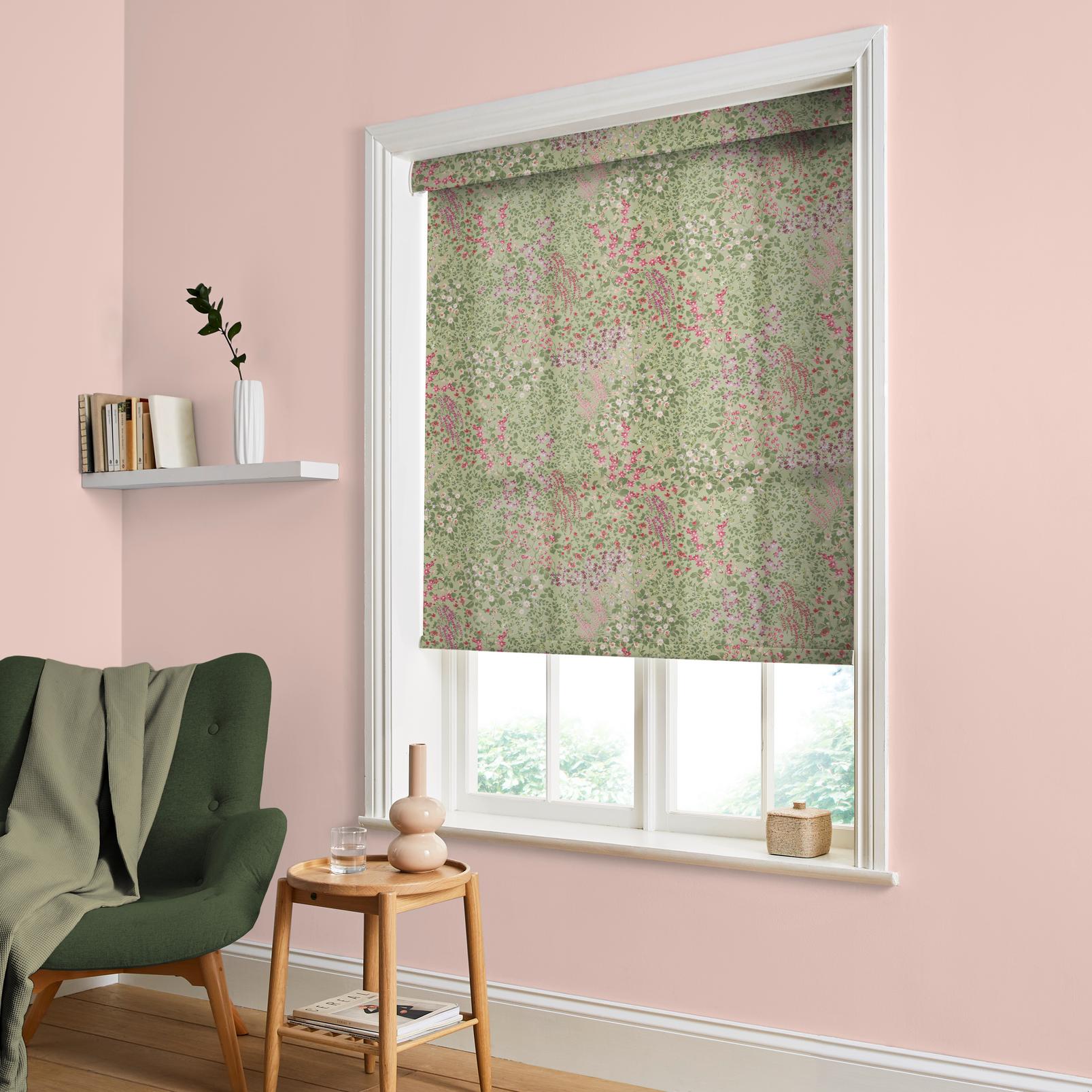 Painterly Flora Sage Roller Blind - 142633rol_ROOMSET_01.jpg